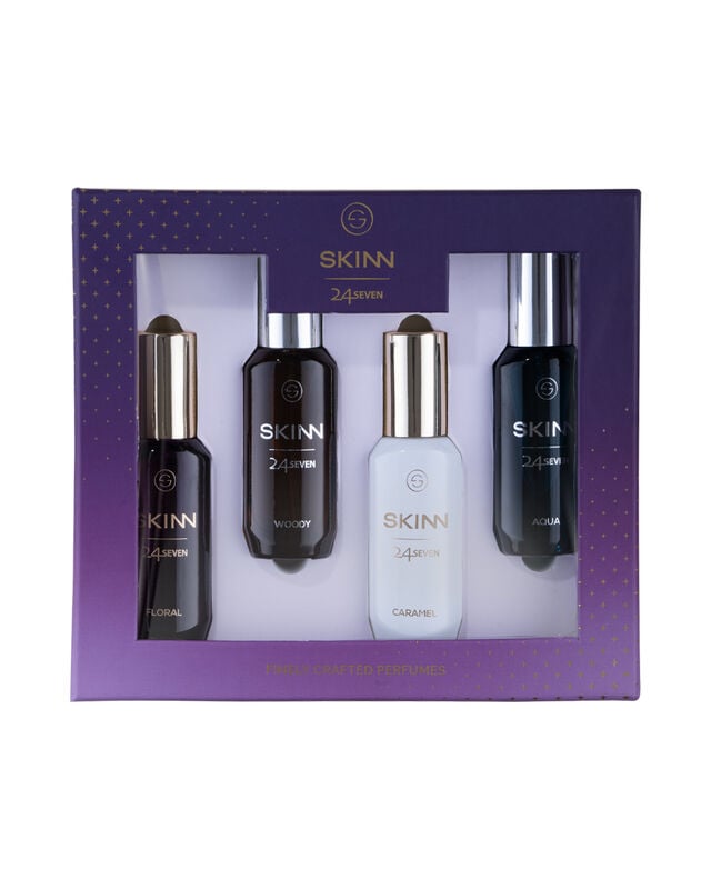 Skinn 24Seven Gift Pack EDP - 20ml x 4, Perfume for men & women - Buy from Indicrest