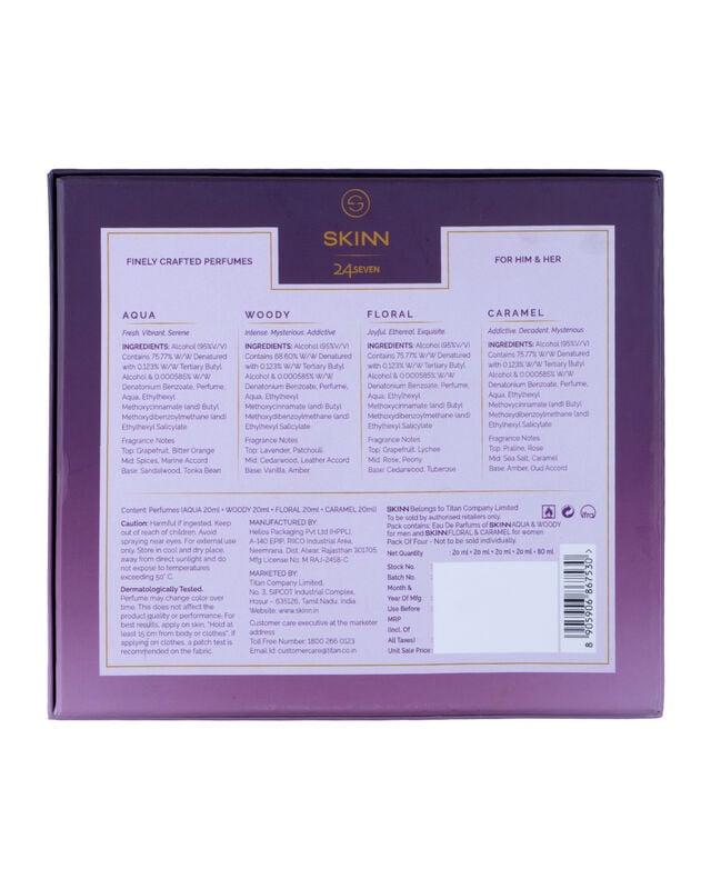 Skinn 24Seven Gift Pack EDP - 20ml x 4, Perfume for men & women - Image 2 - Buy from Indicrest