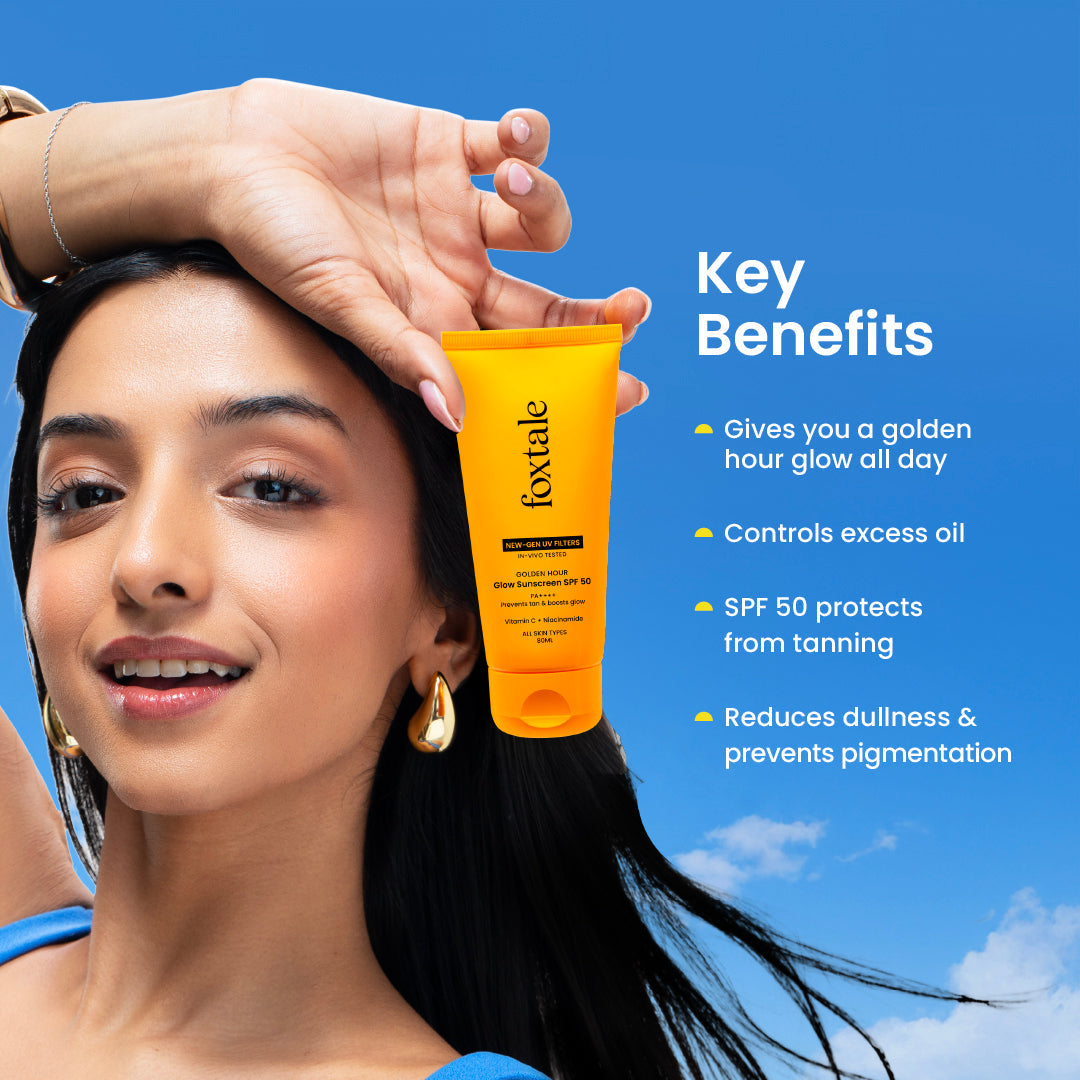 Foxtale Glow sunscreen SPF 50, In-Vivo Tested with PA++++ Bright, Protected Skin with Vitamin C + Niacinamide | 100% New-Gen UV Filters | 80ml - Image 10 - Buy from Indicrest