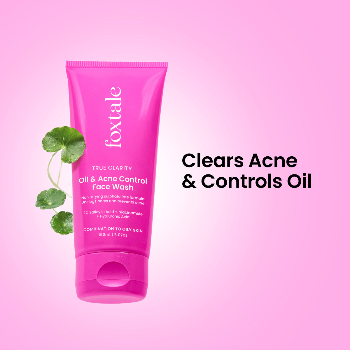 Foxtale Oil & Acne Control Face Wash Controls Excess Oil | Treats Active Acne | Calms Monsoon Flare-Ups in 3 Days | 150ml - Image 2 - Buy from Indicrest