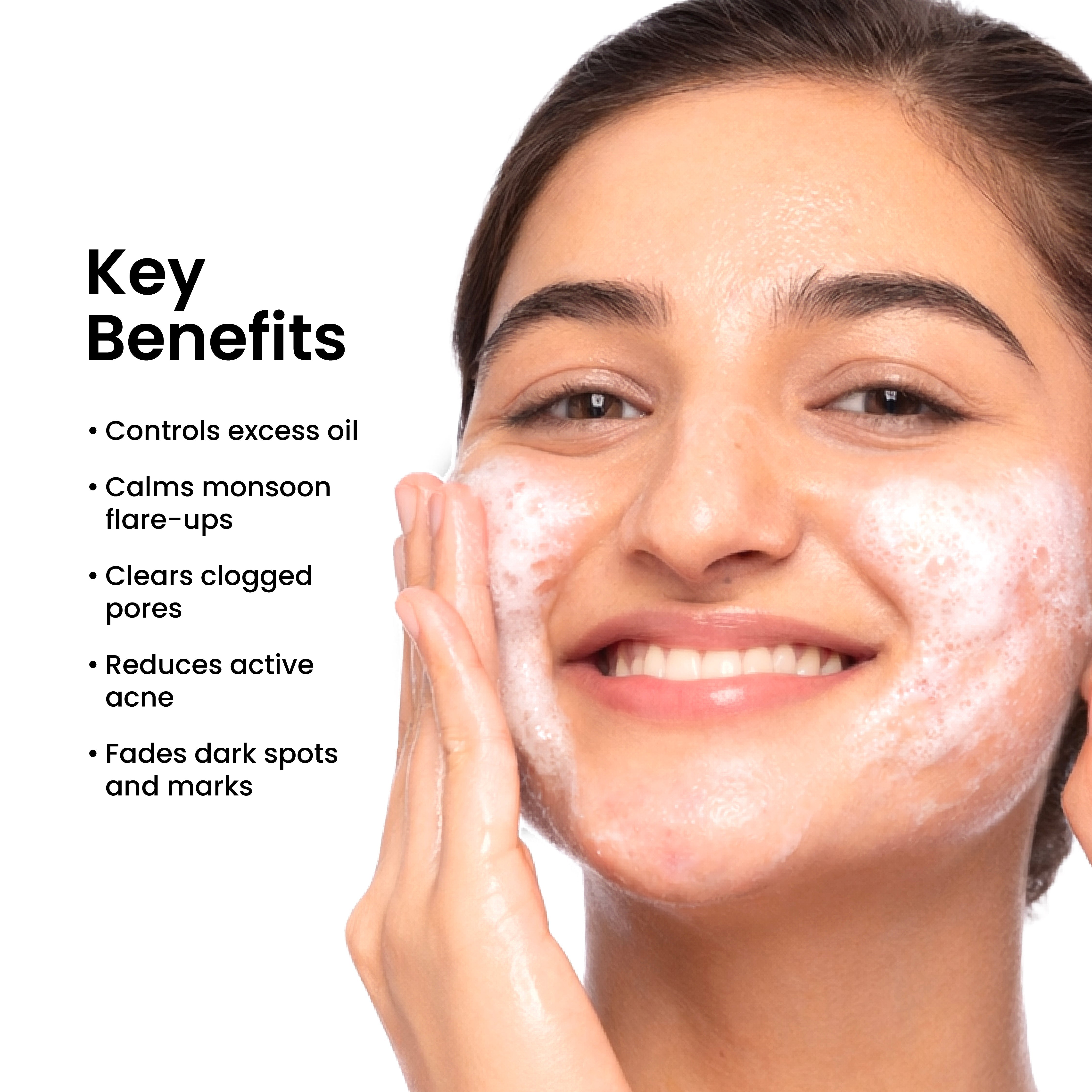 Foxtale Oil & Acne Control Face Wash Controls Excess Oil | Treats Active Acne | Calms Monsoon Flare-Ups in 3 Days | 150ml - Image 3 - Buy from Indicrest