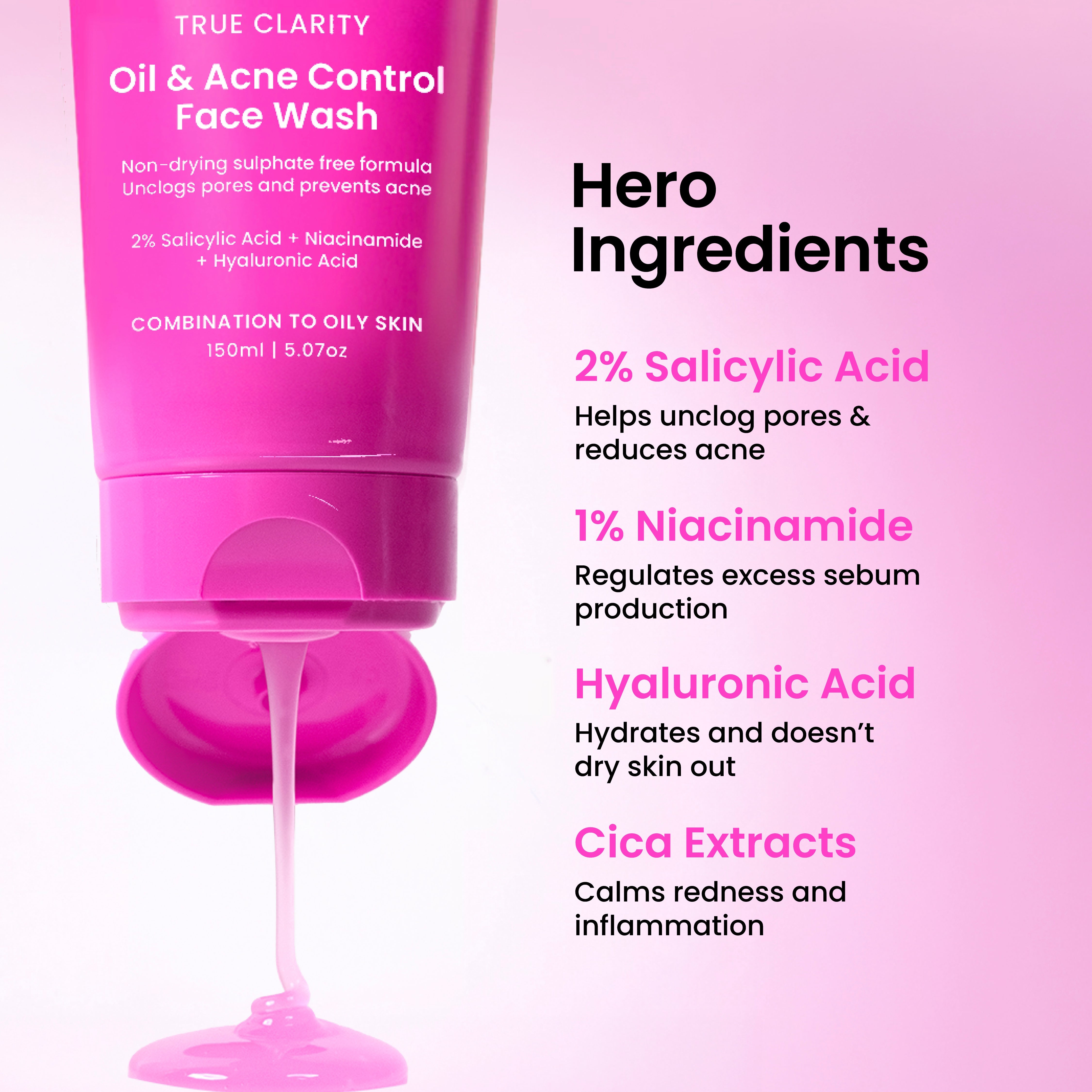 Foxtale Oil & Acne Control Face Wash Controls Excess Oil | Treats Active Acne | Calms Monsoon Flare-Ups in 3 Days | 150ml - Image 4 - Buy from Indicrest