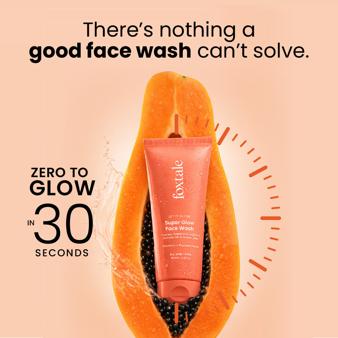 Foxtale Super Glow De-tan Face Wash Zero to glow in 30 seconds | Daily tan remover + glow booster with Papaya Enzymes & Vitamin C | 100ml - Image 8 - Buy from Indicrest