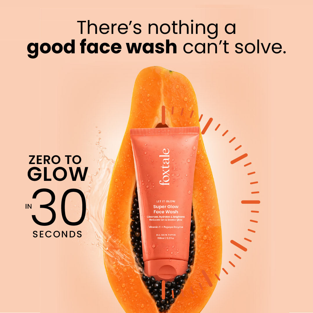 Foxtale Super Glow De-tan Face Wash Zero to glow in 30 seconds | Daily tan remover + glow booster with Papaya Enzymes & Vitamin C | 150ml - Image 9 - Buy from Indicrest