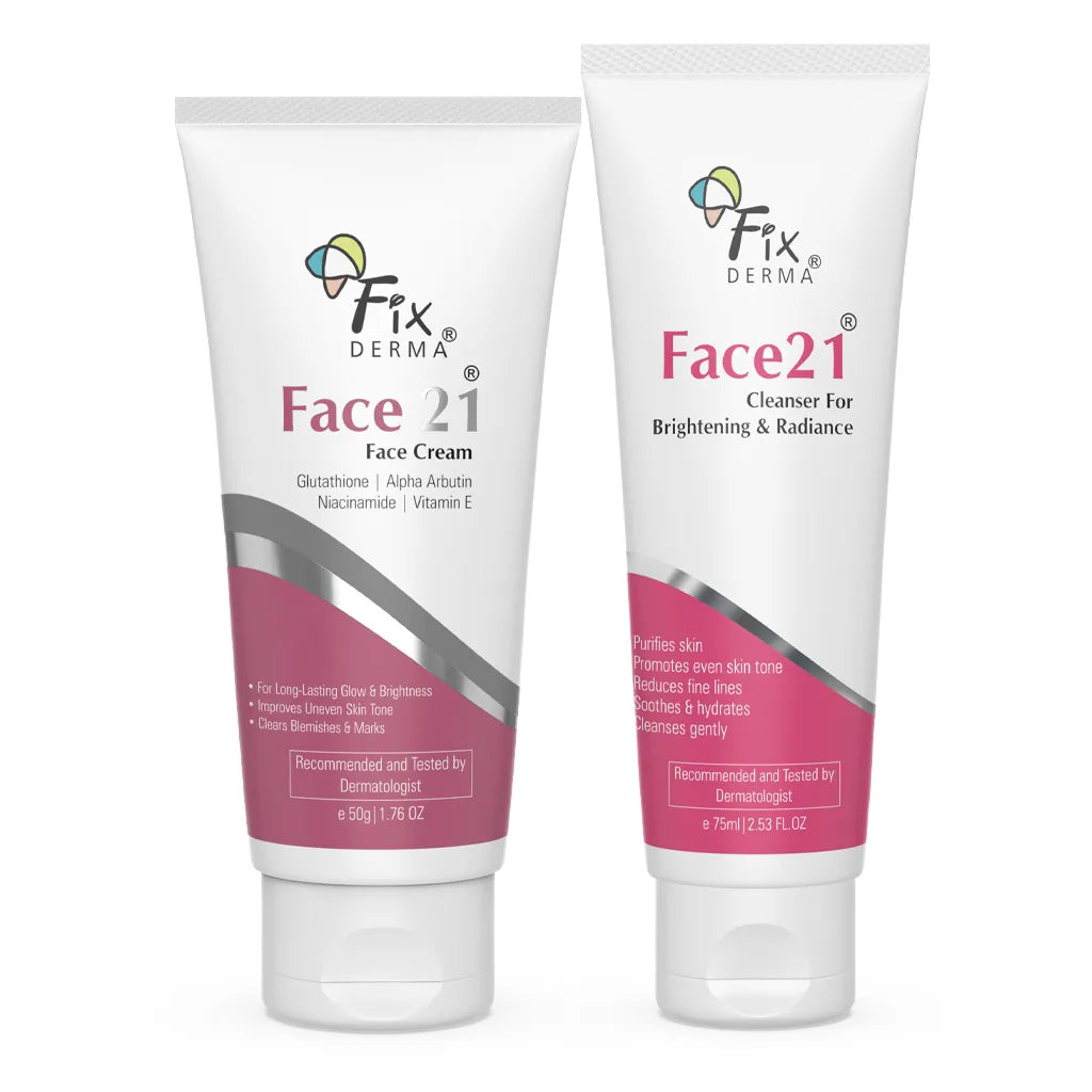 Fixderma Face 21 Face Wash and Cream Combo | Skin-Brightening Combo for Enhanced Skin Luminosity, Face Cream 50g + Face Cleanser 75ml - Image 3 - Buy from Indicrest