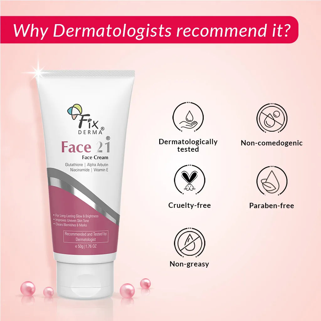 Fixderma Face 21 Cream | Skin-Brightening Moisturizer for Dry Skin, 50g - Image 4 - Buy from Indicrest