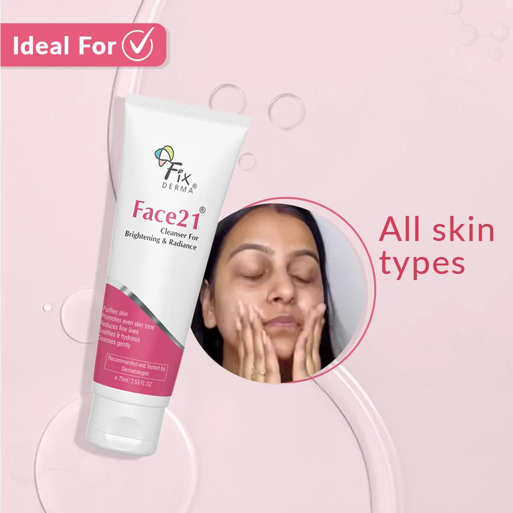 Fixderma Face 21 Cleanser | Gentle Cleansing Formula for All Skin Types, 75ml - Image 3 - Buy from Indicrest