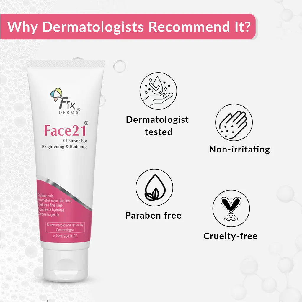 Fixderma Face 21 Cleanser | Gentle Cleansing Formula for All Skin Types, 75ml - Image 4 - Buy from Indicrest