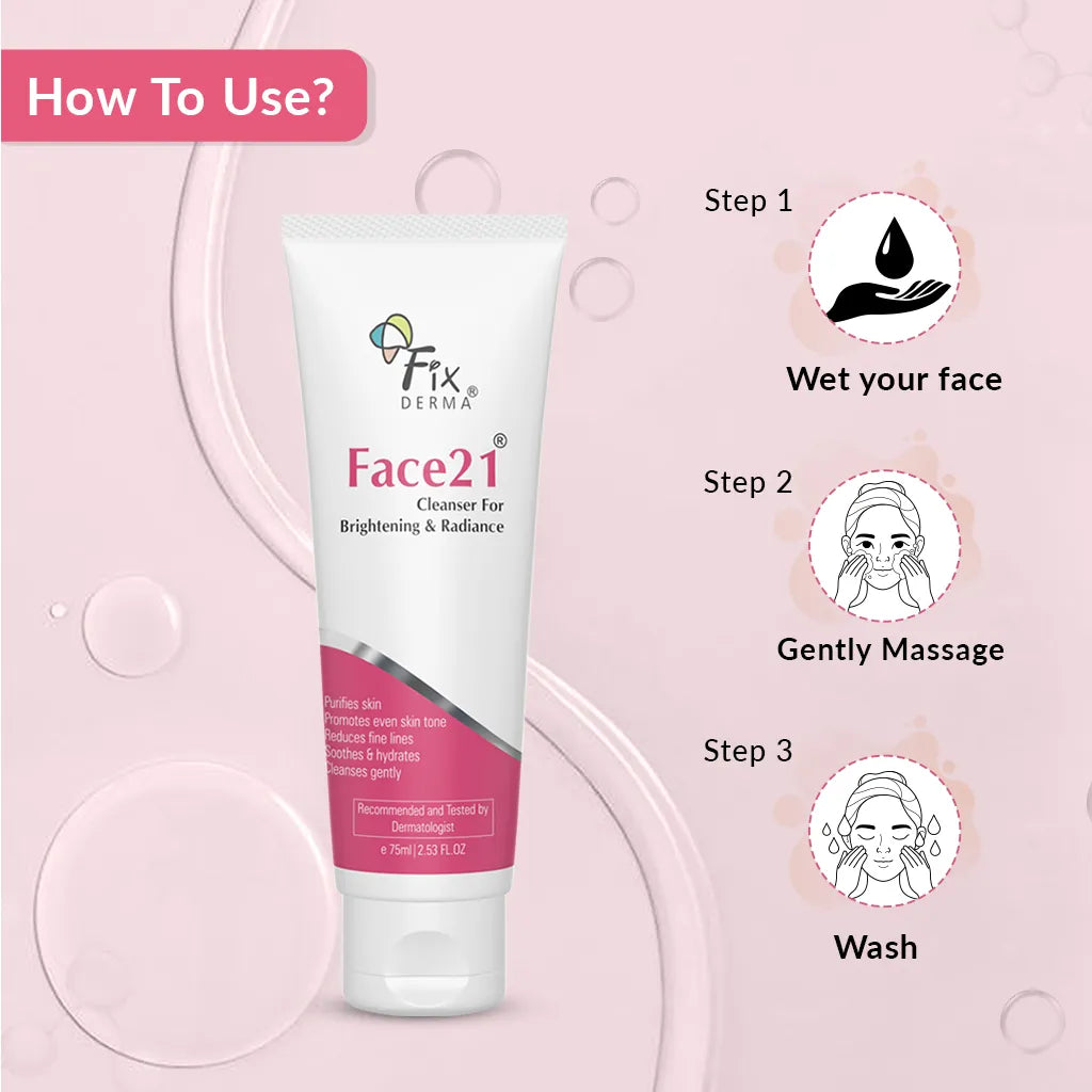 Fixderma Face 21 Cleanser | Gentle Cleansing Formula for All Skin Types, 75ml - Image 6 - Buy from Indicrest