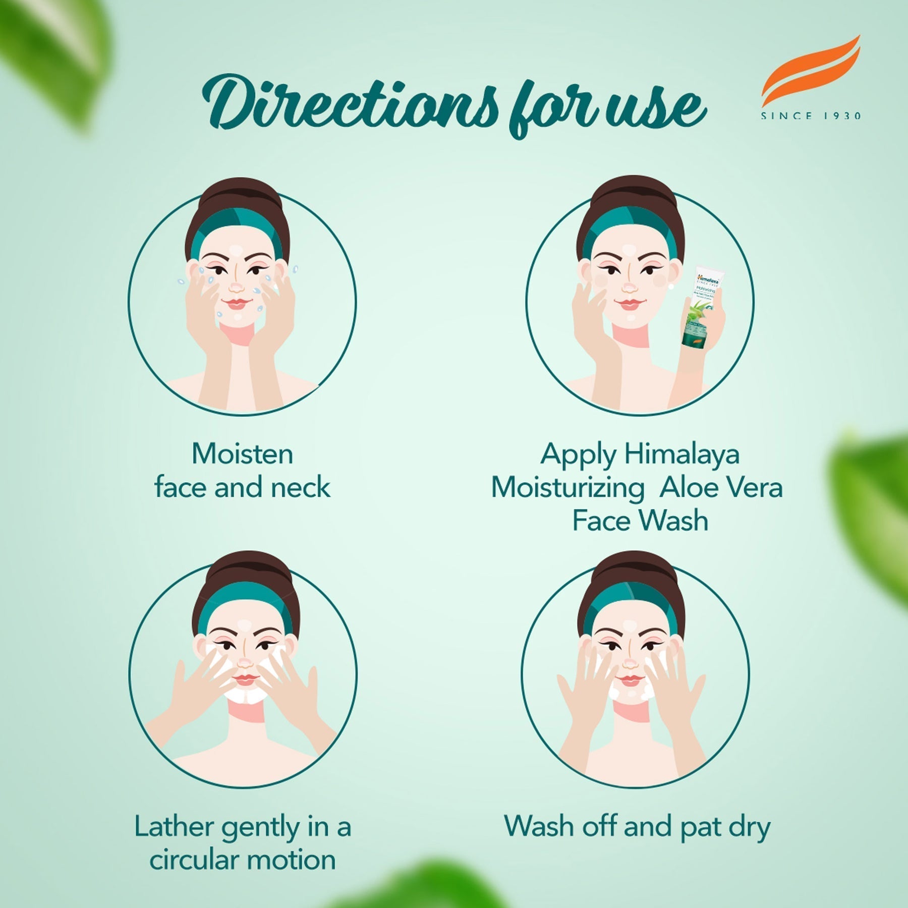 Face being cleansed with Himalaya aloe wash