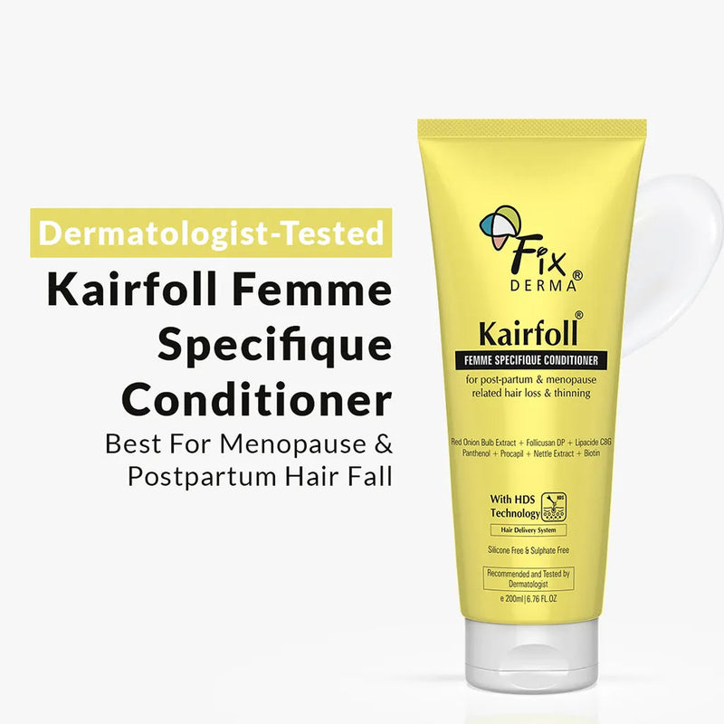 Fixderma Kairfoll Femme Specifique Conditioner | Addresses Hormonal Hair Loss & Thinning in Women, 200ml - Buy from Indicrest