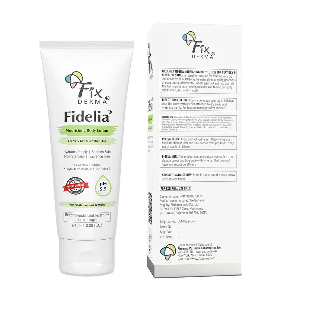 Fixderma Fidelia Nourishing Body Lotion | pH-Balanced Body Lotion for Very Dry to Sensitive Skin, 100ml - Image 13 - Buy from Indicrest