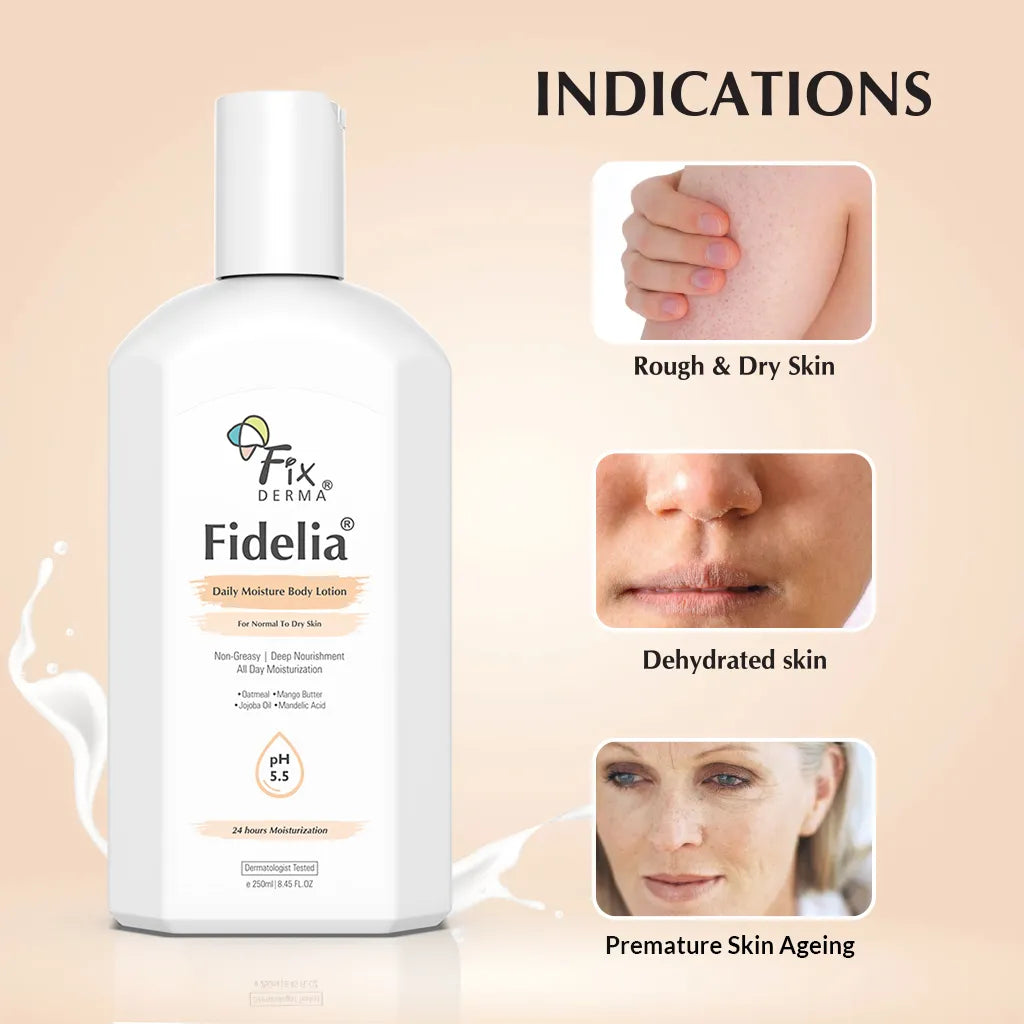 Fixderma Fidelia Daily Moisture Body Lotion | An All-Day Deep Nourishing & Lightweight Body Lotion, 100ml - Image 2 - Buy from Indicrest