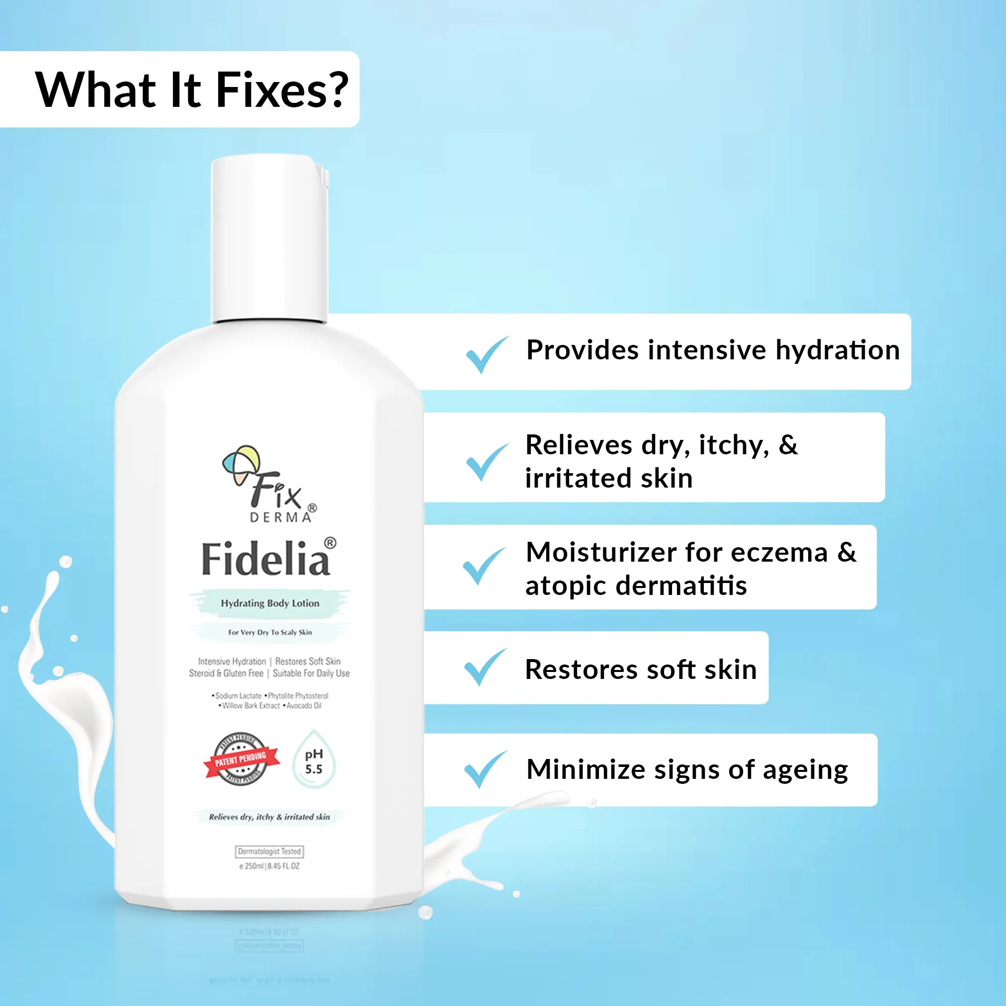 Fixderma Fidelia Hydrating Body Lotion | Intensive Body Lotion to Revitalize Dry & Scaly Skin, 100ml - Image 3 - Buy from Indicrest
