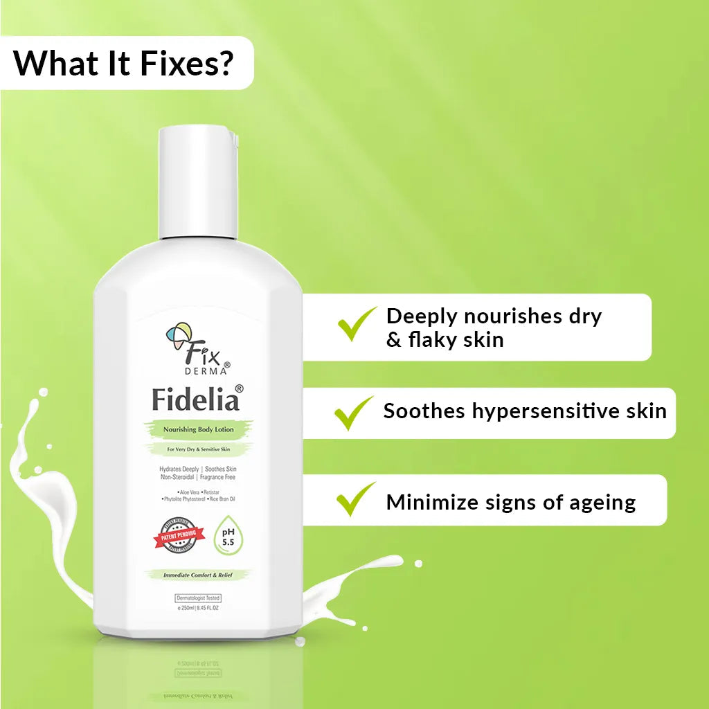 Fixderma Fidelia Nourishing Body Lotion | pH-Balanced Body Lotion for Very Dry to Sensitive Skin, 100ml - Image 3 - Buy from Indicrest