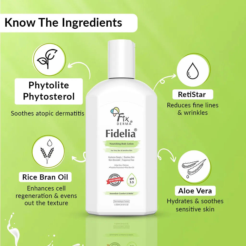 Fixderma Fidelia Nourishing Body Lotion | pH-Balanced Body Lotion for Very Dry to Sensitive Skin, 100ml - Image 8 - Buy from Indicrest