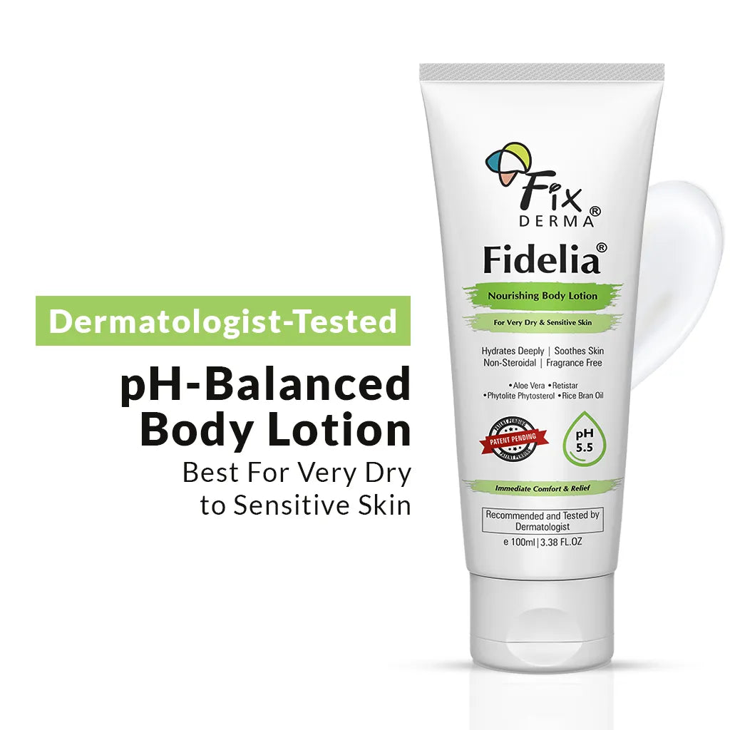 Fixderma Fidelia Nourishing Body Lotion | pH-Balanced Body Lotion for Very Dry to Sensitive Skin, 100ml - Buy from Indicrest