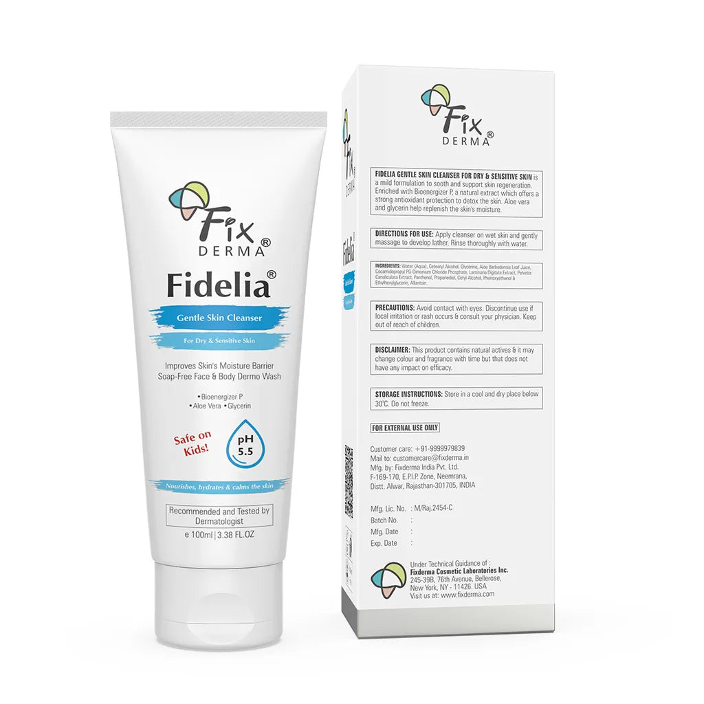 Fixderma Fidelia Gentle Skin Cleanser 100ml | Mild and Soap-Free Formulation for Dry, Sensitive Skin, 100ml - Image 8 - Buy from Indicrest