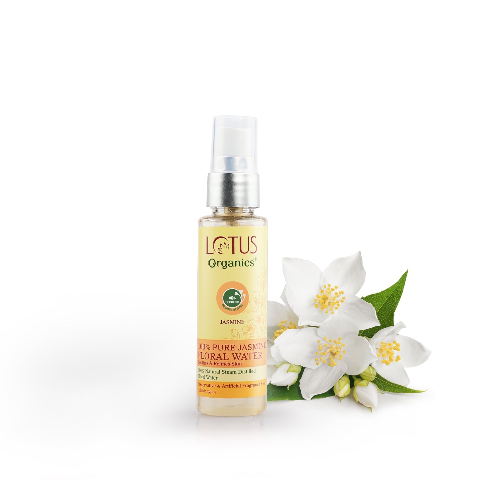 Lotus Herbals Organics+ 100% PURE JASMINE FLORAL WATER, 50ml