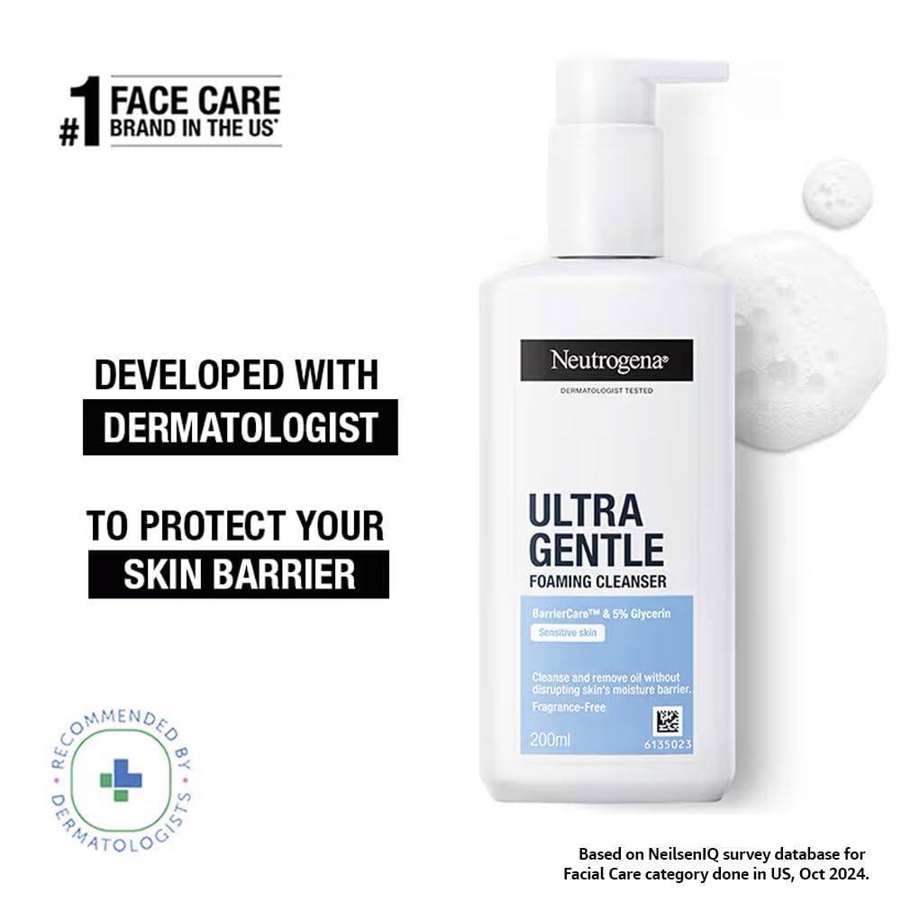 Foaming face wash for delicate skin