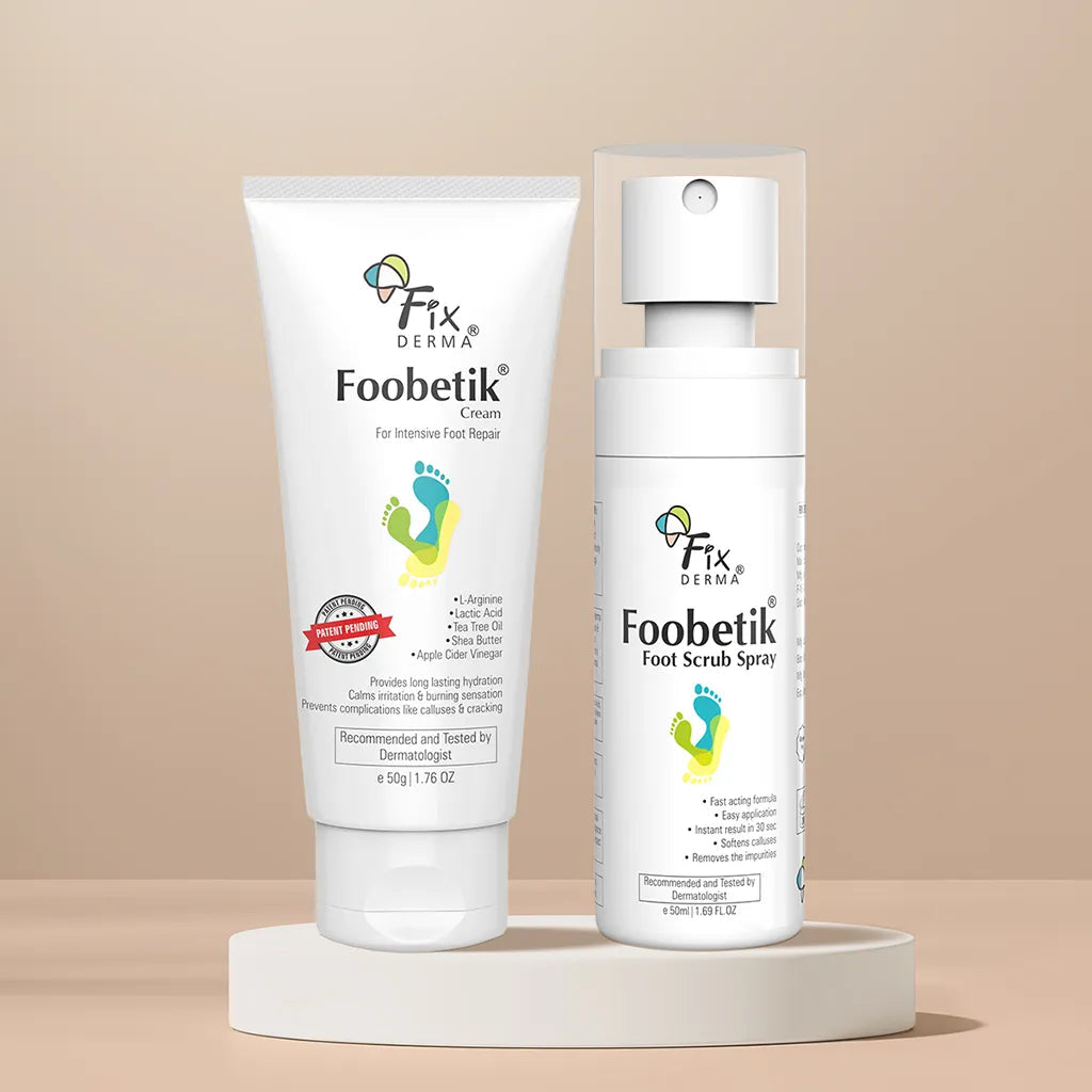 Fixderma Foobetik Foot Scrub Spray and Foot Cream | Foot Care Combo for Dry, Dull & Cracked Feet, 100ml - Image 2 - Buy from Indicrest
