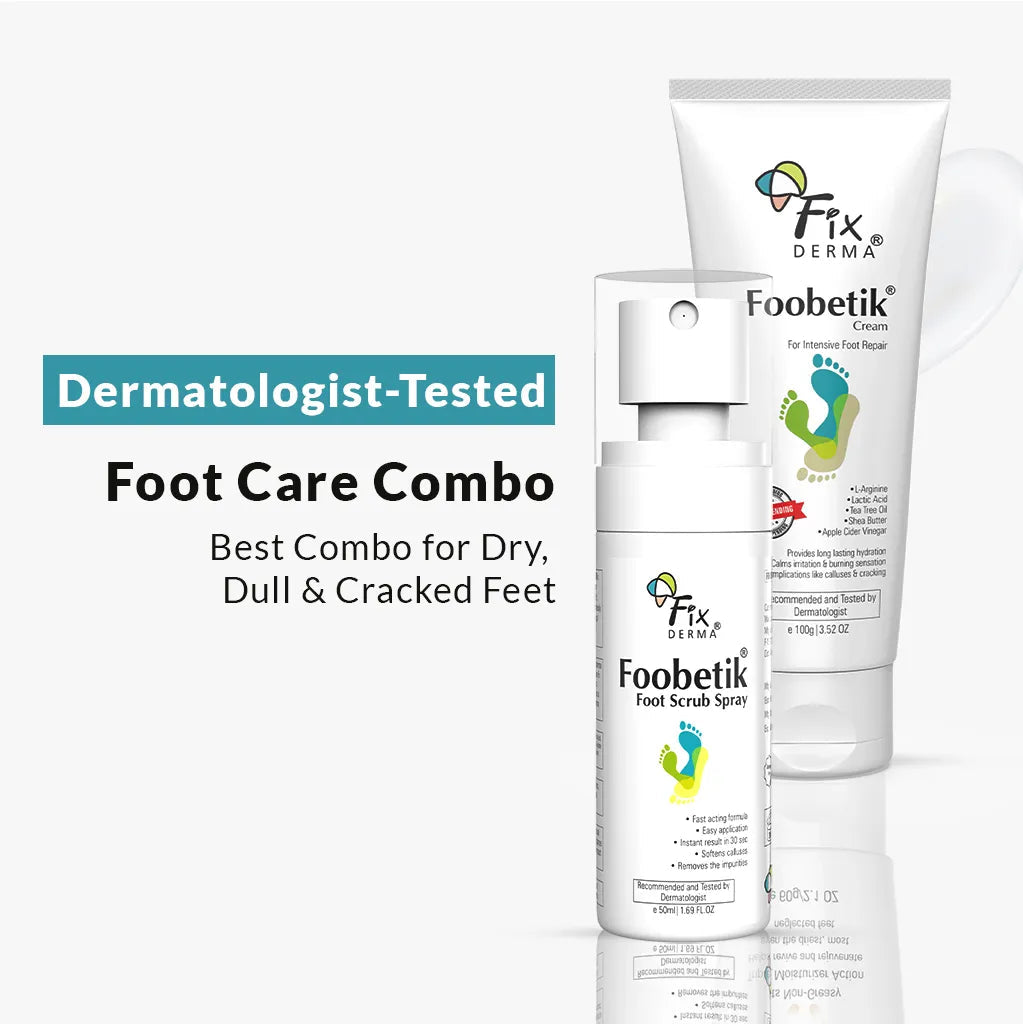 Fixderma Foobetik Foot Scrub Spray and Foot Cream | Foot Care Combo for Dry, Dull & Cracked Feet, 100ml - Buy from Indicrest