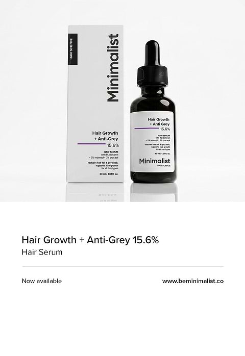 Minimalist Hair Growth + Anti-Grey 15.6% Hair Serum For Reduces Hair Fall &amp; grey hair,  Promotes Hair Growth, 30ml - Image 6 - Buy from Indicrest