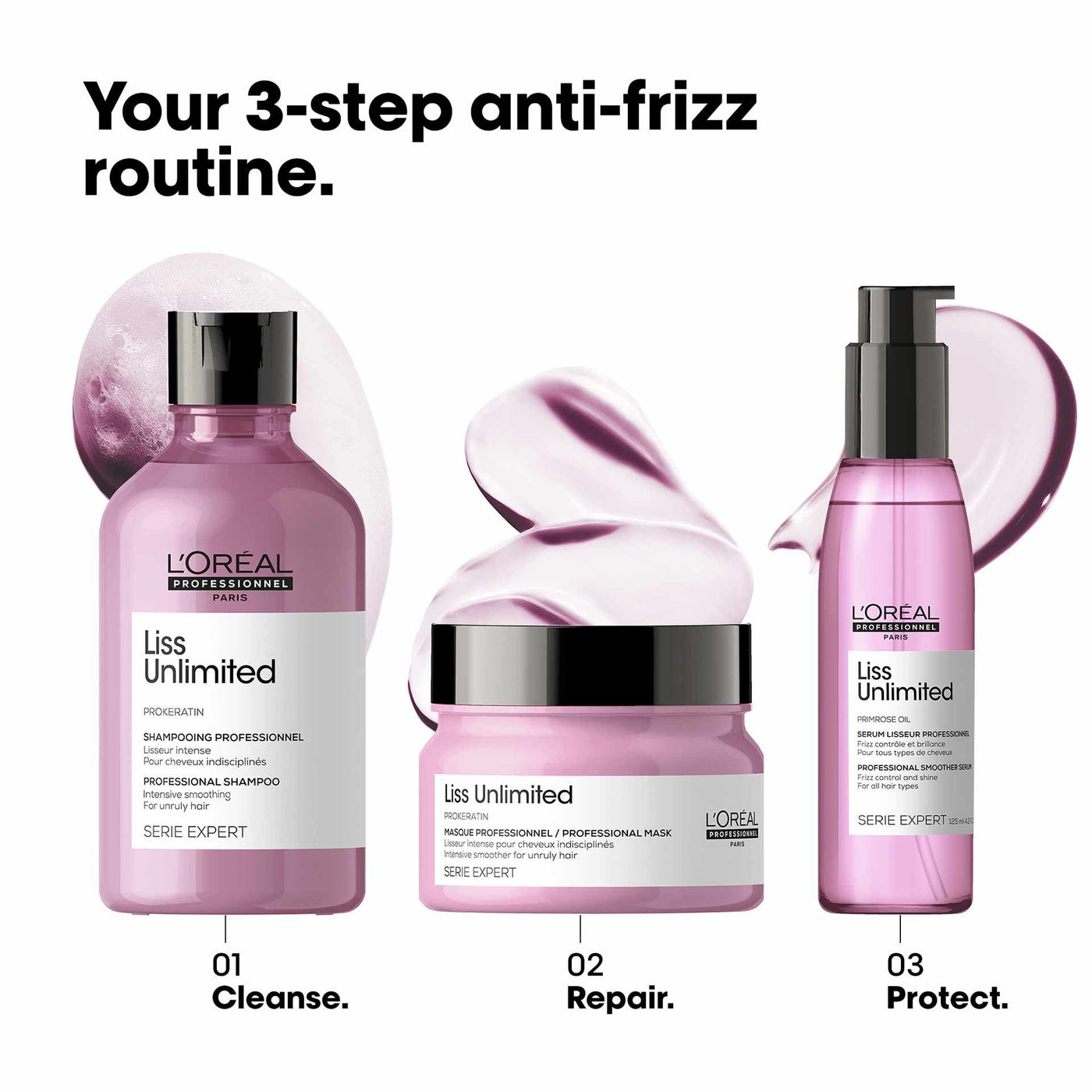 L'Oreal Professionnel Liss Unlimited Mask 250ml | Liss Unlimited Serum 125ml Combo