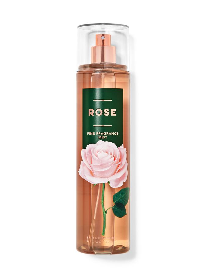 Front view of Bath & Body Works Rose Fine Fragrance Mist bottle Buy at Indicrest