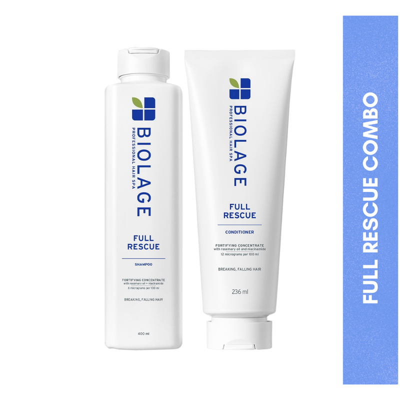 Biolage Professional Full Rescue Anti-Breakage Shampoo, 400ml + Conditioner, 236g Combo With Bamboo