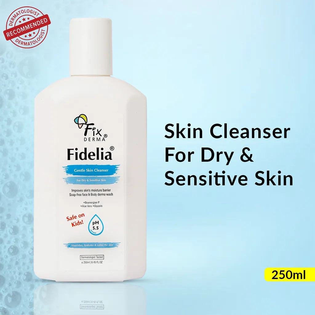 Fixderma Fidelia Gentle Skin Cleanser | Mild and Soap-Free Formulation for Dry, Sensitive Skin, 250ml - Image 2 - Buy from Indicrest