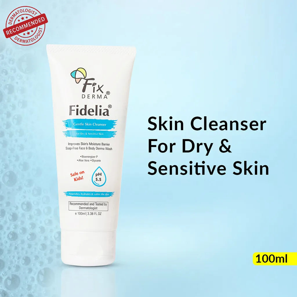 Fixderma Fidelia Gentle Skin Cleanser 100ml | Mild and Soap-Free Formulation for Dry, Sensitive Skin, 100ml - Image 7 - Buy from Indicrest