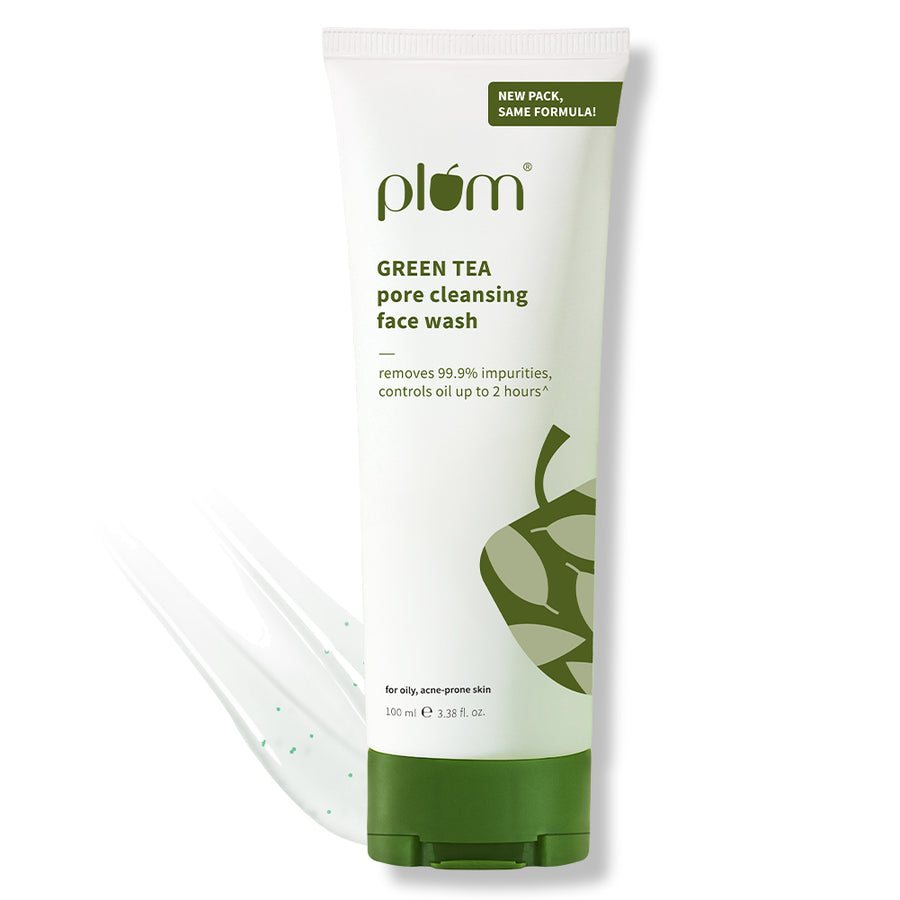 Plum Green Tea Pore Cleansing Face Wash for Acne | Controls Oil Upto 2-Hrs | Reduces Acne In 7 Days, 100ml