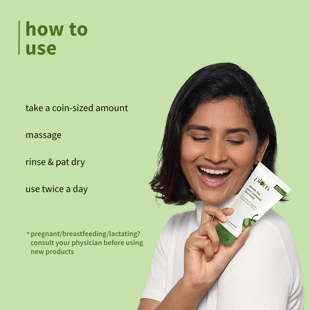 Plum Green Tea Pore Cleansing Face Wash for Acne | Controls Oil Upto 2-Hrs | Reduces Acne In 7 Days, 150ml