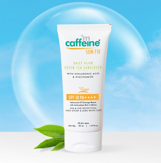 Mcaffeine Green Tea Sunscreen SPF 50 PA++++ with Niacinamide, 50ml - Buy from Indicrest