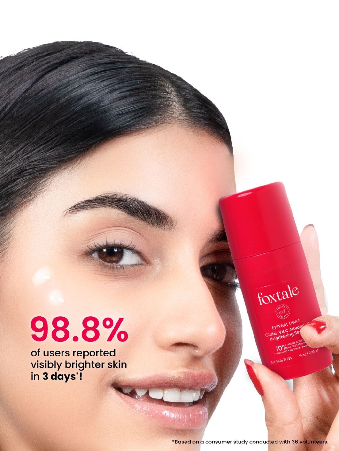 Foxtale 10% Vitamin C-Glutathione Advanced Brightening Serum Improves Dull Skin, Dark Spots & Brightens Skin in 3 Days* | 10 ml - Image 7 - Buy from Indicrest