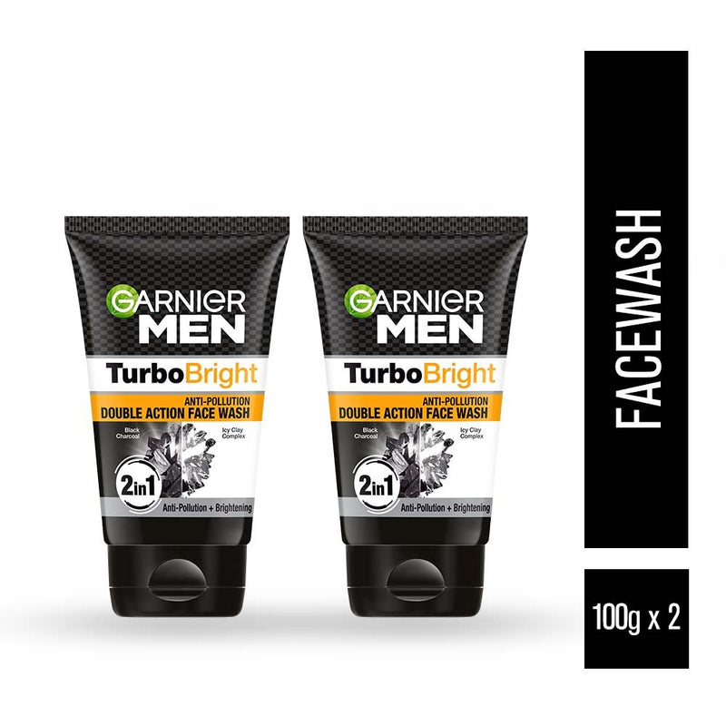 Garnier Men Turbo Bright Anti-Pollution Face Wash, (100g+100g) Buy at Indicrest