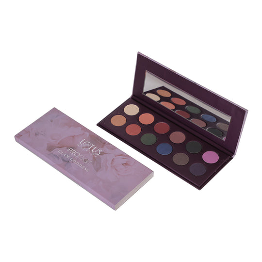Lotus Herbals Proedit Eye Primer Infused Eyeshadow Palette Glam Goddess, 12 X 1.4g