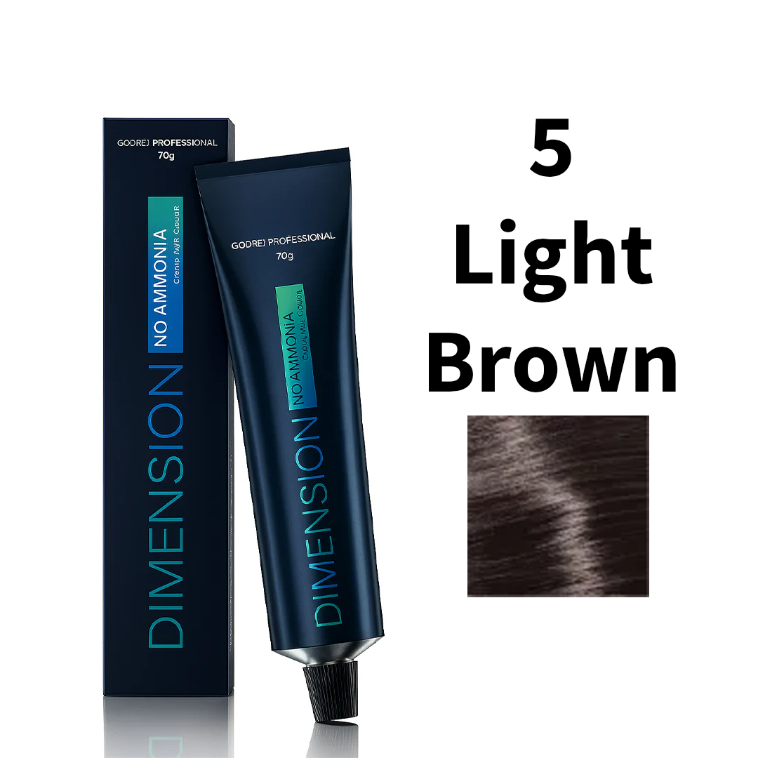 Godrej Professional Dimension No Ammonia Cream Hair Colour Base Shade 5 - Light Brown, 70g