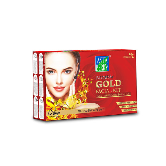 Astaberry Gold Facial Kit | 6 Steps | 24 Carat Gold - Buy from Indicrest