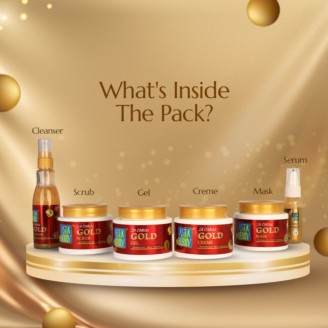 Astaberry Gold Facial Kit | 6 Steps | 24 Carat Gold - Image 6 - Buy from Indicrest