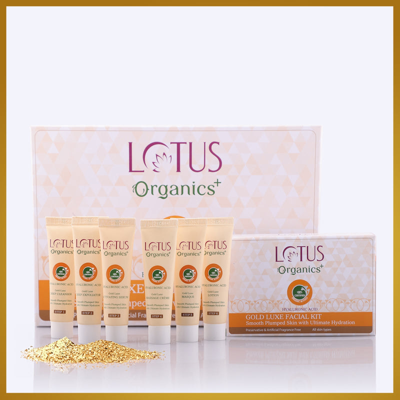 Lotus Herbals Organics+ Gold Luxe Facial Kit, 4 X 54g
