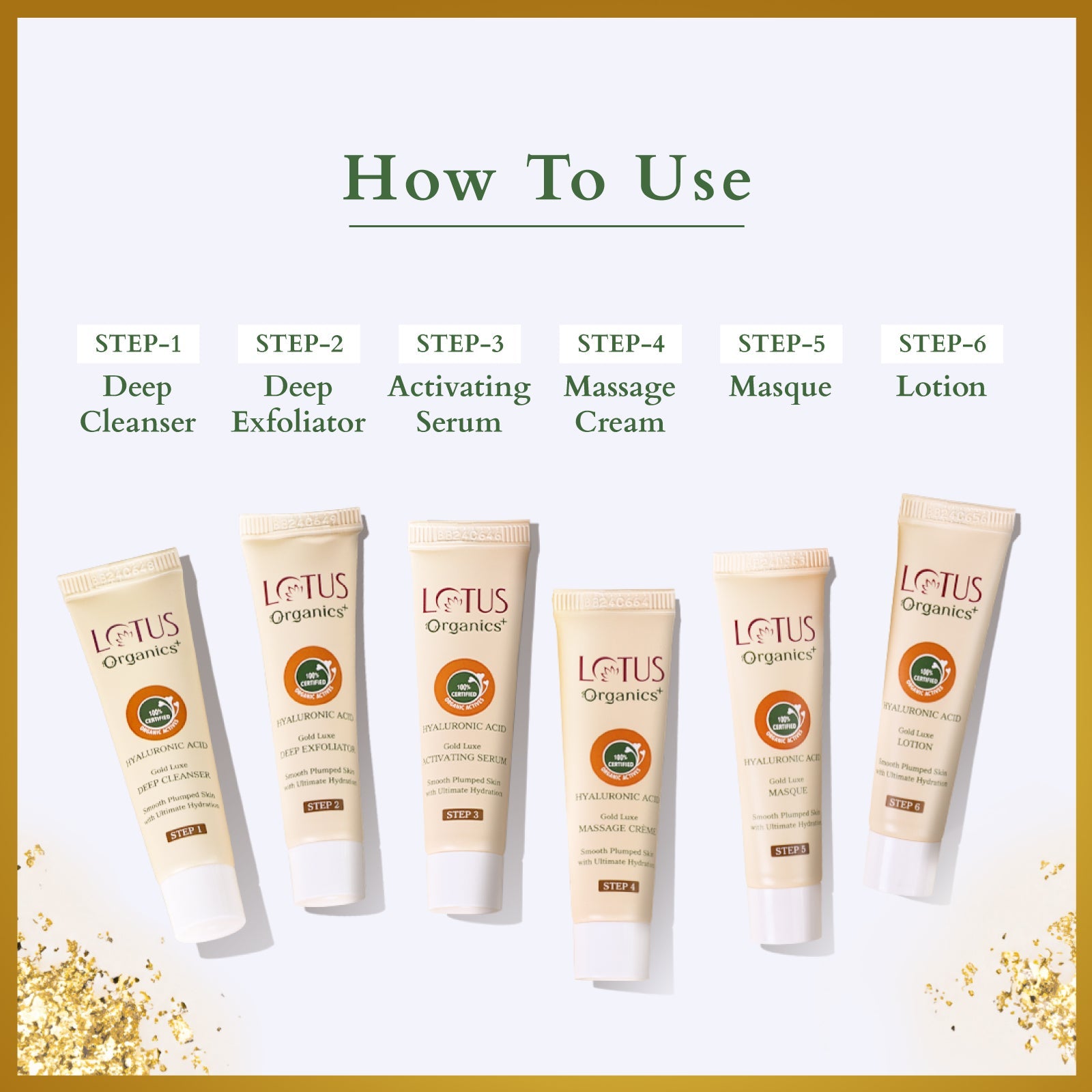 Lotus Herbals Organics+ Gold Luxe Facial Kit, 4 X 54g