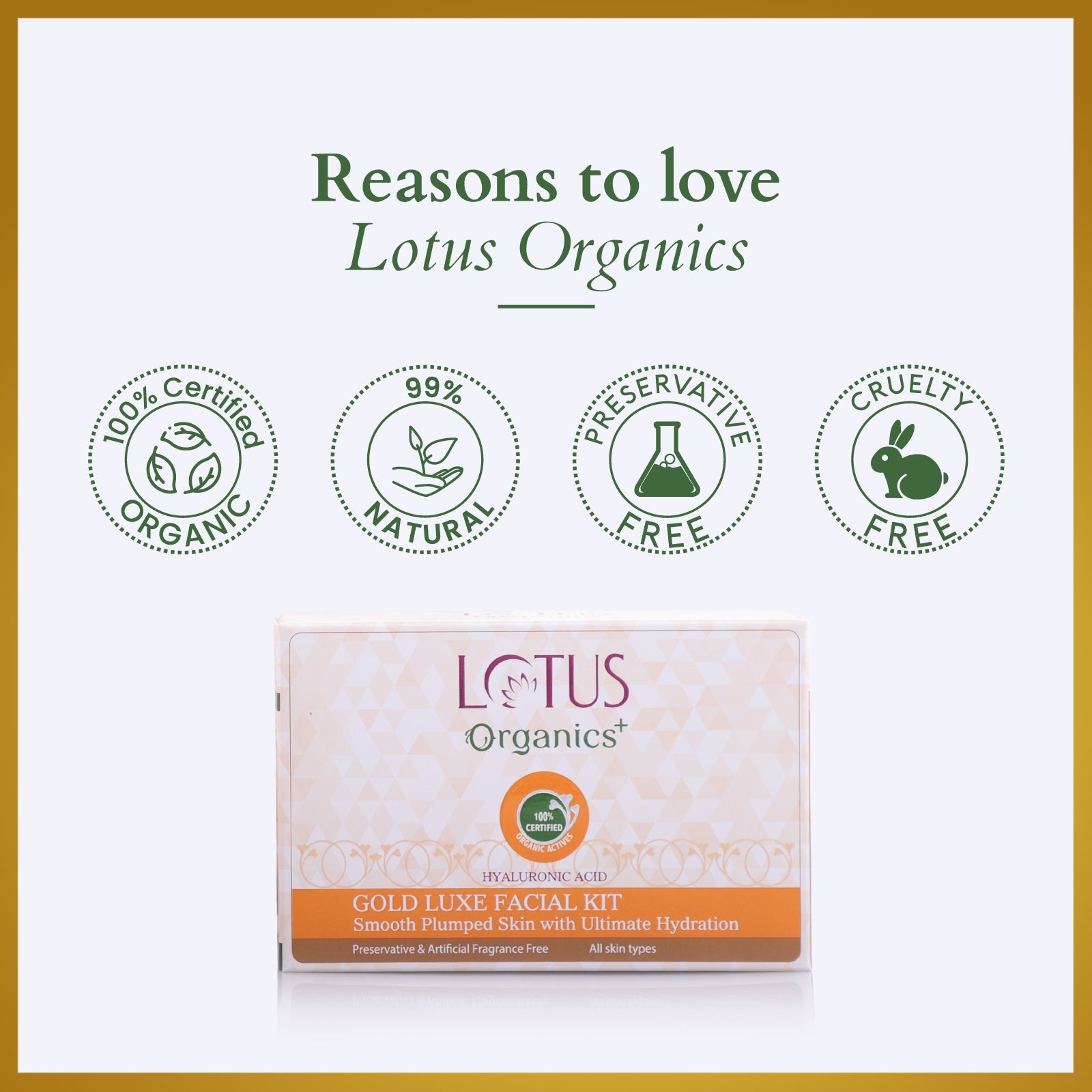 Lotus Herbals Organics+ Gold Luxe Facial Kit, 4 X 54g