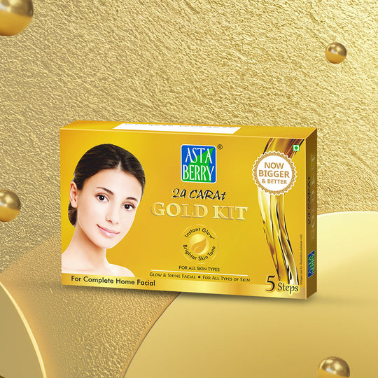Astaberry Gold Mini Facial Kit | 5 Steps | 24 Carat Gold - Buy from Indicrest