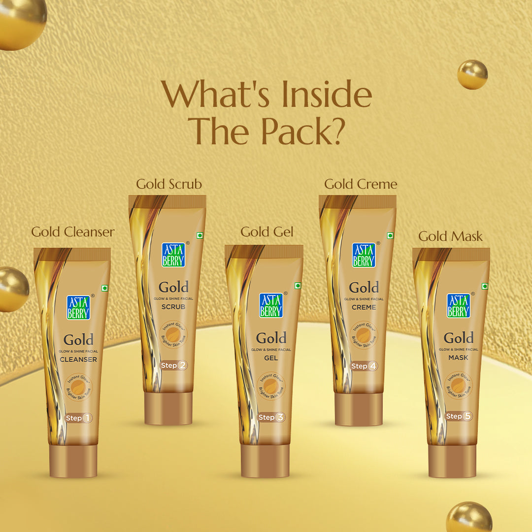 Astaberry Gold Mini Facial Kit | 5 Steps | 24 Carat Gold - Image 3 - Buy from Indicrest