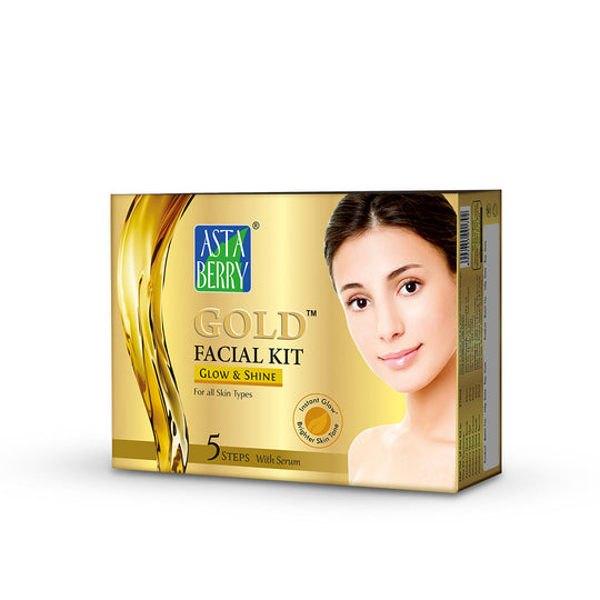 Astaberry Gold Facial Kit With Serum | 5 Steps | 24 Carat Gold - Buy from Indicrest