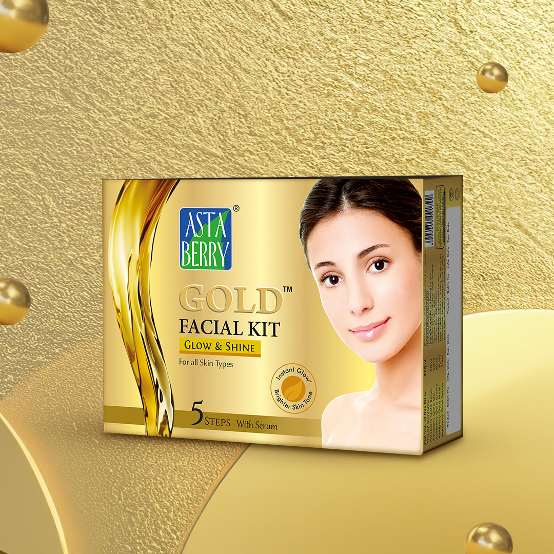 Astaberry Gold Facial Kit With Serum | 5 Steps | 24 Carat Gold - Image 2 - Buy from Indicrest