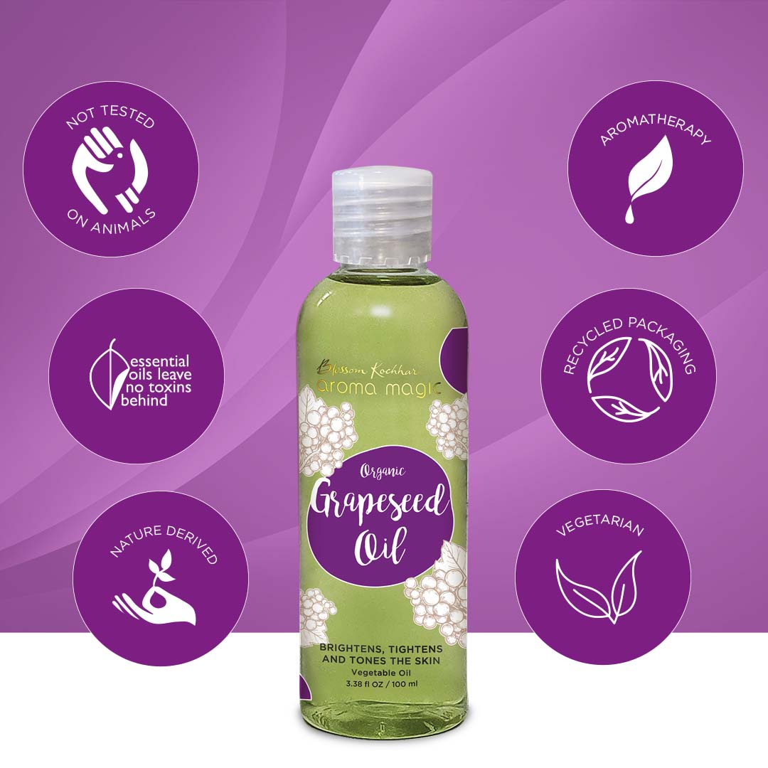 Aroma Magic Organic Grapeseed Oil, 100ml - Image 2 - Buy from Indicrest