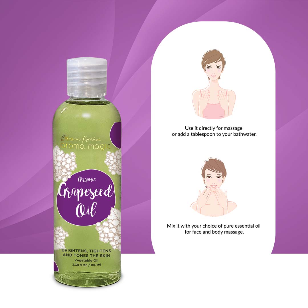 Aroma Magic Organic Grapeseed Oil, 100ml - Image 3 - Buy from Indicrest